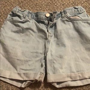 Light blue jean shorts